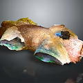 Colorful Natural Crystal Formation With Brown Yellow Blue Green Iridescent Hues