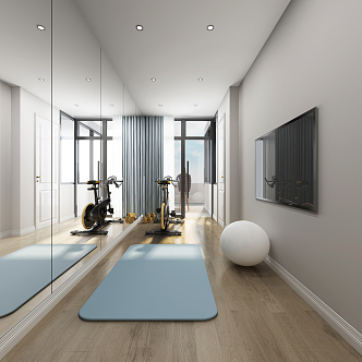 Modern recreation room gym 3d model