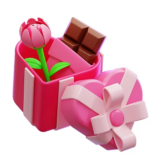 Modern Gift Box Valentine's Day Gift Cartoon Gift Box 3d model