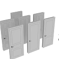 White Hinged Doors With Black Metal Handles Modern Home Interior Design