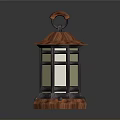Classic Pagoda Style Copper Lantern With Glass Panels And Ornate Decorative Base