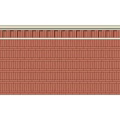 Red Brick Building Exterior Wall With Horizontal Lines And Architectural Details 3d model
