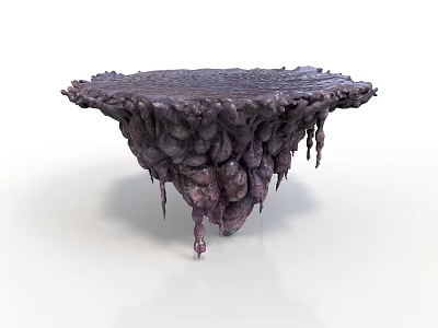 Purple Organ Like Structure With Hair Like Hanging Protrusions And Textured Surface 3d model