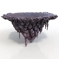 Purple Organ Like Structure With Hair Like Hanging Protrusions And Textured Surface