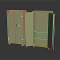 Practical Metal Storage Cabinet With Lockable Doors And Multiple Internal Shelves
