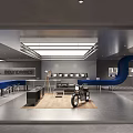 Modern Industrial Coffee Shop Interior With Motorcycle Decor And Blue Accents