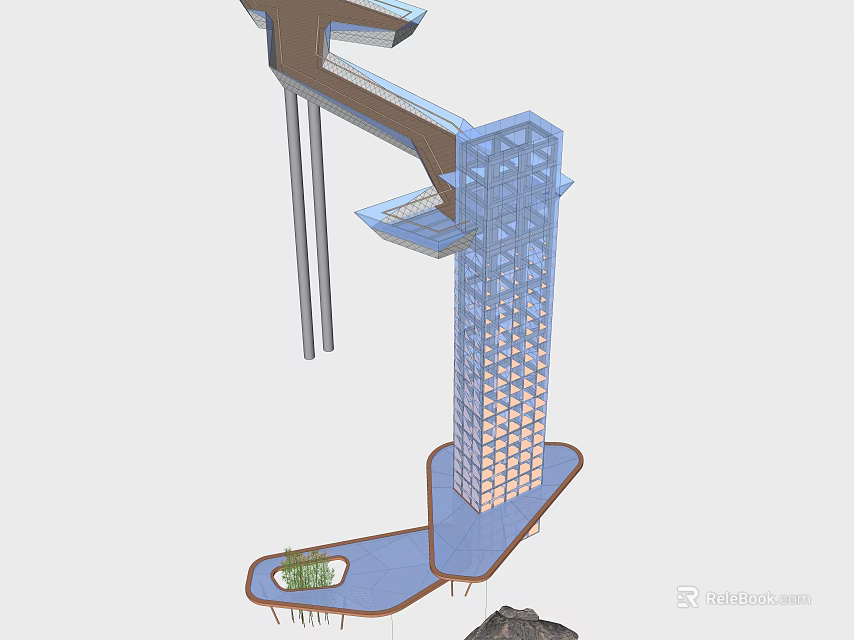 Multi Level Road Infrastructure With Elevated Bridges And Green Platform Design 3d model