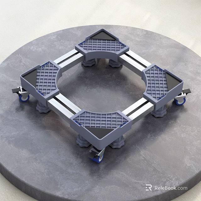 Household Movable Base Stand with Lockable Wheels and Grid Design for Heavy Appliances 3d model 