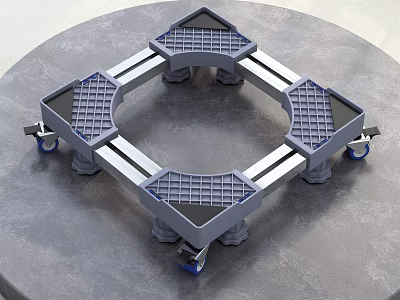 Household Movable Base Stand with Lockable Wheels and Grid Design for Heavy Appliances 3d model