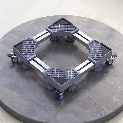 Household Movable Base Stand with Lockable Wheels and Grid Design for Heavy Appliances 3d model