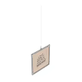 Square Photo Frame 430x300 mm with Perfectionist Quote Metal Frame Hanging Fabric Background