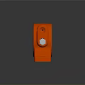 Orange Weapon Mechanical Component With Circular Body Silver Attachment And Mounting Holes