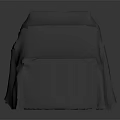 Gray Fabric Covered Object With Protective Cover On Dark Background 3d model
