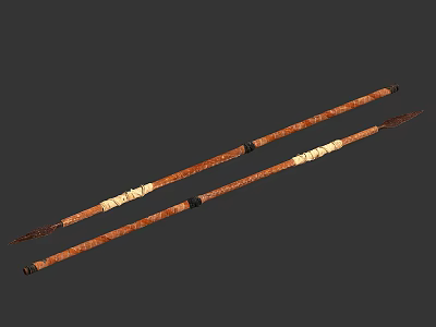 Decorative Fence Railings With Two Long Brown And White Textured Strips And Black Details 3d model