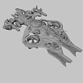 Futuristic Sci Fi Spaceship With Dark Exterior Yellow Accents And Control Panels