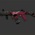 Modern Tactical Rifle Design With Pink Black Yellow Accents And Futuristic Features