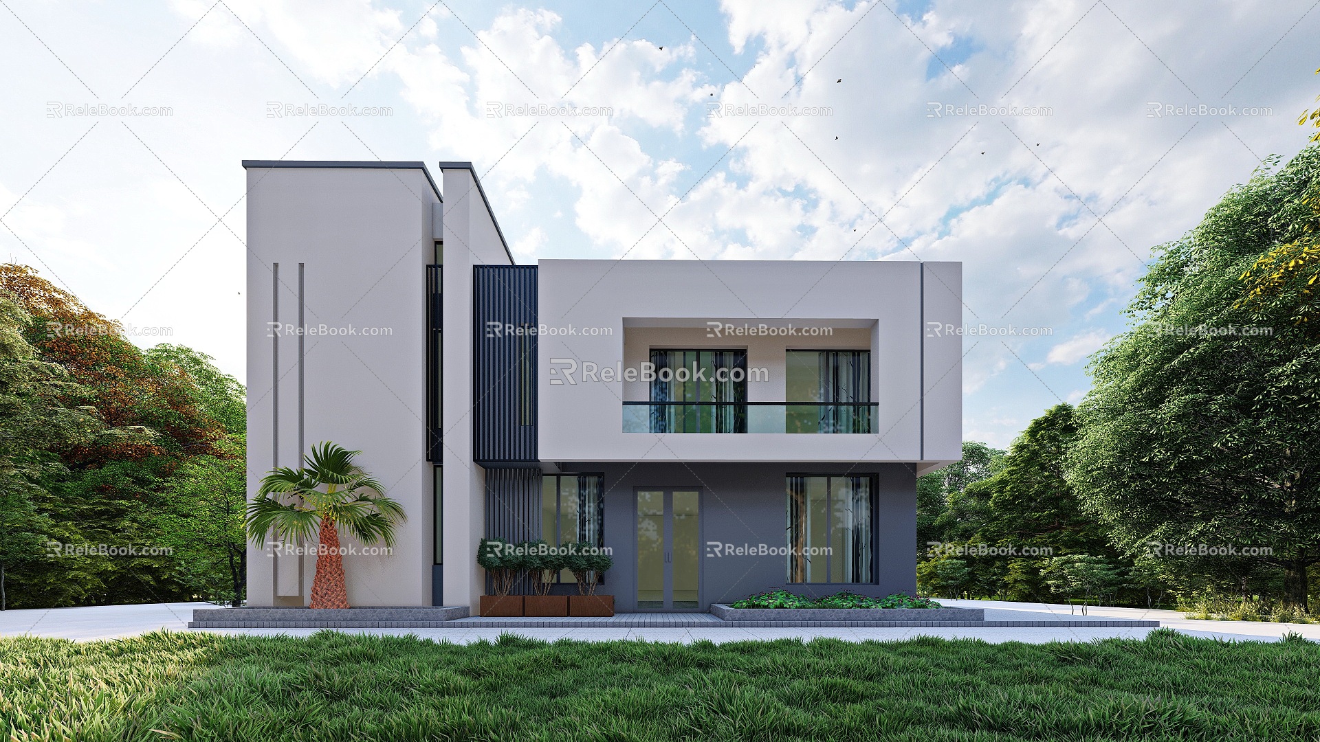 Modern single-family villa 3d model