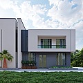 Modern single-family villa 3d model