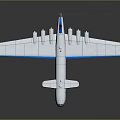 Gray Model Airplane With Blue Wing Accents And Streamlined Body Design