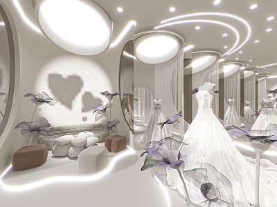 Modern Bridal Shop Cream Bridal Shop Photography Shop 3d model