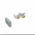 Industrial Mechanical Equipment With Multiple Gears Rotating Wheels And Yellow Components