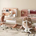 Modern Kids Desk With Adjustable Study Table Storage Shelves And Ergonomic Chair