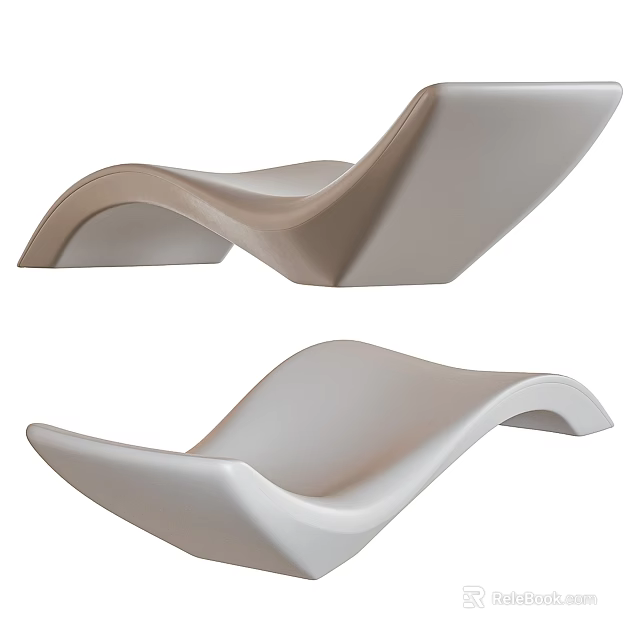 Modern Curved Outdoor Chair with Sleek Wave Shaped Design and Comfortable Structure 3d model 