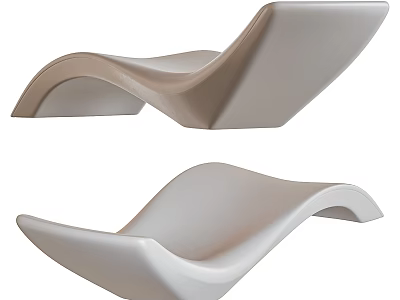 Modern Curved Outdoor Chair with Sleek Wave Shaped Design and Comfortable Structure 3d model