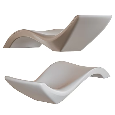Modern Curved Outdoor Chair with Sleek Wave Shaped Design and Comfortable Structure 3d model