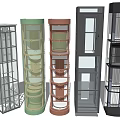 Various Types of Elevator Designs with Cylindrical Square Framed and Transparent Structures