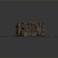 Rusty Metal Floor With Industrial Entrance Structure And Weathered Metal Frames