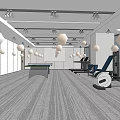 Modern Gym Multi-function Meeting Room 3d model