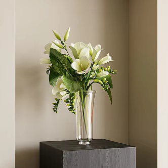 modern vase floral glass vase 3d model