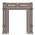 Elegant Ornate Classical Door Frame With Carved Details And Pillar Accents