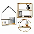 Modern Decorative Shelving Units With Metal Frames Holding Vases Books And Decorative Items At Home