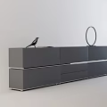Modern TV Stand With Drawers Cabinets And Decorative Ring For Living Room