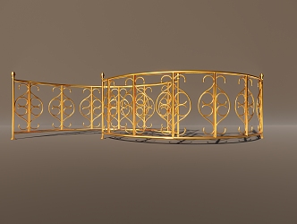 Jane European Railing Wedding Iron Fence 3d model