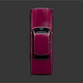 Classic Pink Sedan Car With Shiny Body And Rear Side View