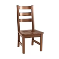 Simple Solid Wood Dining Chair With Slatted Backrest And Sturdy Legs Design 3d model