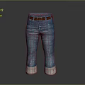 Comfortable Stylish Blue Denim Jeans With Brown Belt And White Fleece Cuffs