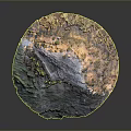 Scenic Natural Terrain Landscape With Green Vegetation Bare Land Rocky Areas And Sunlit Slopes