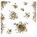 Colorful Autumn Leaves Scattered On White Wooden Background For Natural Decor