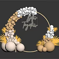 Elegant Door Arch Decoration With Golden Accents Pearls Crystals And Pine Leaf Ornaments