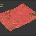 Green Moss Mat With Orange And Red Fallen Leaves Natural Plant Textured Surface Decor