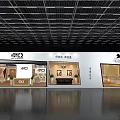 Modern Exhibition Booth with Home Decor Display Area Furniture and Decorative Plants