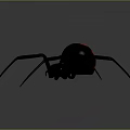 Black Spider 3D Model Rendering With Red Eyes Eight Long Legs on Gray Gradient Background 3d model