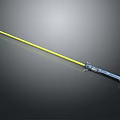 Yellow Lightsaber Design With Metallic Hilt And Glowing Blade Structure