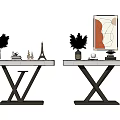 Modern End Desk 3d model