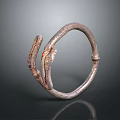 Vintage Metal Bracelet With Intricate Twisted Design And Ornate Decorative Accents