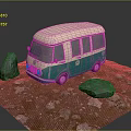 Modern bus minibus minivan driverless bus 3d model